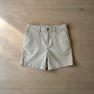 American Eagle Men’s Khaki Chino Shorts Flat Front Casual Classic Tan sz 32